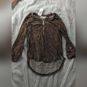 NWT Michael Kors Blouse animal print Small
